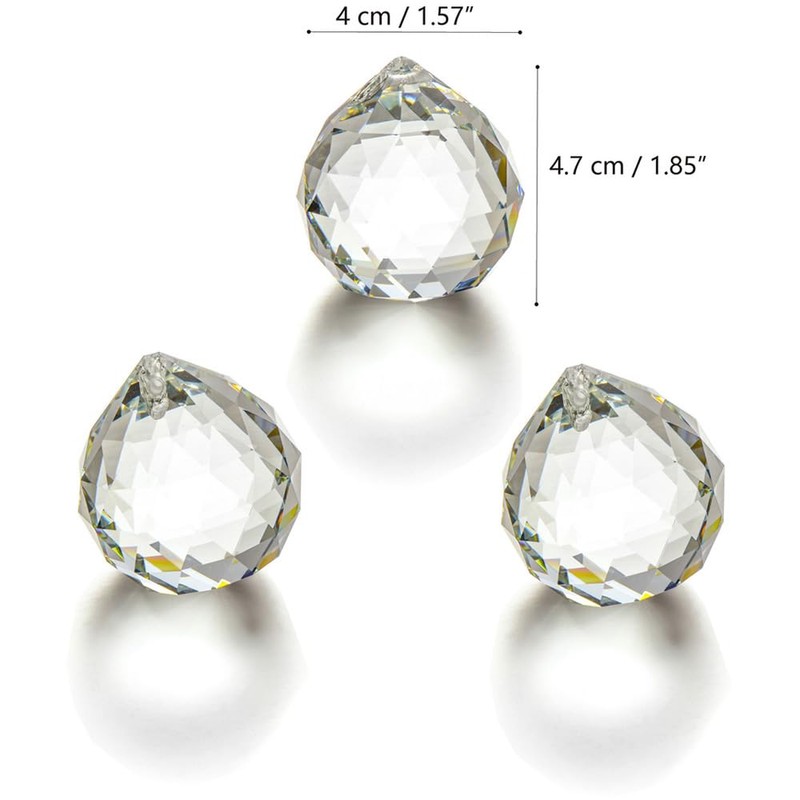 JIHUI JIHUI Clear Glass Crystal Ball Prism Pendant Suncatcher 40