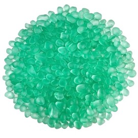 RCFFDL Mint Green Glass Stones, 0.85LB/385g Glass Rocks for Vase, Aquarium Pebbles for Fish Tank, Sea Glass Rocks for Vase Filler Craft