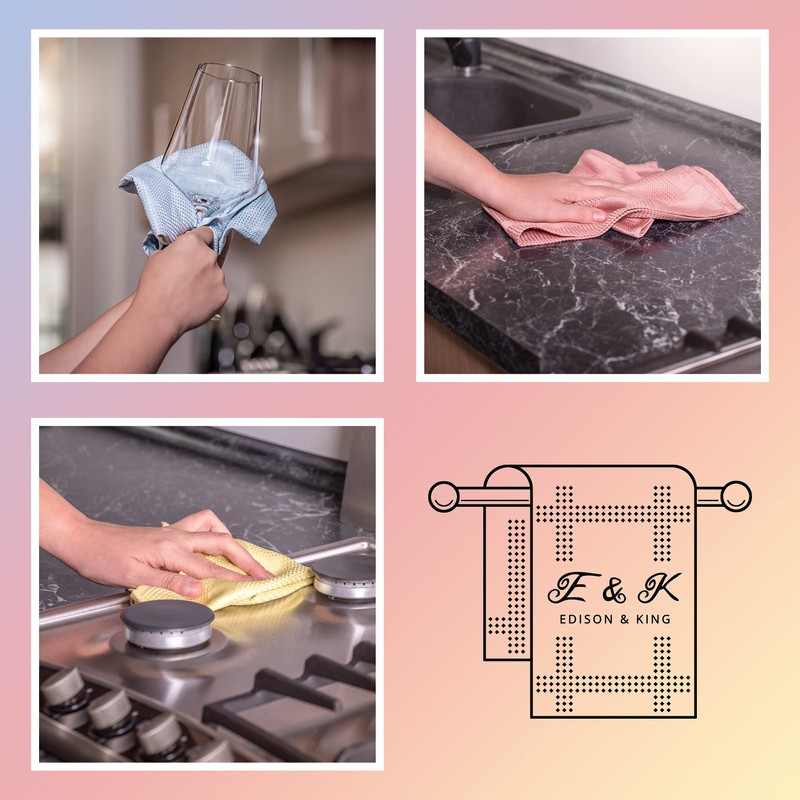 Edison & King Microfibre Tea Towels 60 cm x 40