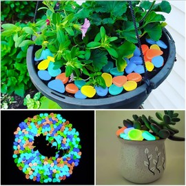 MacroHu Pack of 50 Luminous Stones Aquarium Stones Luminous Stones Fluorescent Pebble Pebbles Noctilucent Stones Decorative Stones Stones Glow in the Dark Pebbles Garden Stones Dark Purple