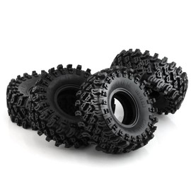 Dantenron 2.2 Inch RC Crawler Tires OD 5.35" 1/10 Soft Rubber Rock Mud Tyres For 1:10 Scale Crawler Car Traxxas TRX4 RC4WD D90 TF2 Axial SCX10 II Tamiya CC01 Gen8 Redcat 2.2" Beadlock Wheels 4Pcs
