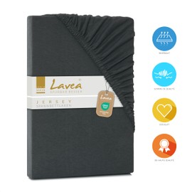 Lavea Jersey Fitted Sheet, Maya Series, 100% Cotton, High-Quality Workmanship, Elasticated and Oeko Tex 100 certified