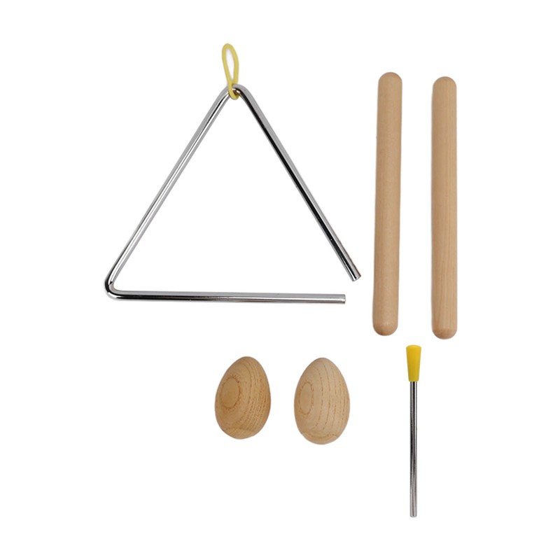 Triangle Percussion Instrument Set Wood Musical Percussion Instrument Toy for