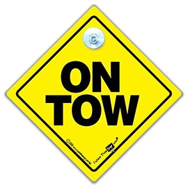 On Tow, On Tow Sign, On Tow Car Sign, Towing Sign, On Tow Sign, Car Sign, Automobile Sign, Vehicle Sign, Car Safety Sign, Towing, Breakdown Sign 14cm x 14cm