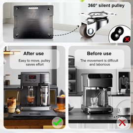 OHGOSH Appliance Sliders for Kitchen Appliances, Countertop Coffee Machine Sliding Tray with 360° Casters，for Cabinets and Countertops, Slides Easily From Under the Cabinet (Black)