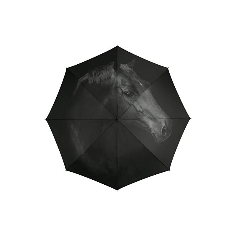 Essentials Horse Automatic Pocket Umbrella with Beautiful Horse Motif, equestrian