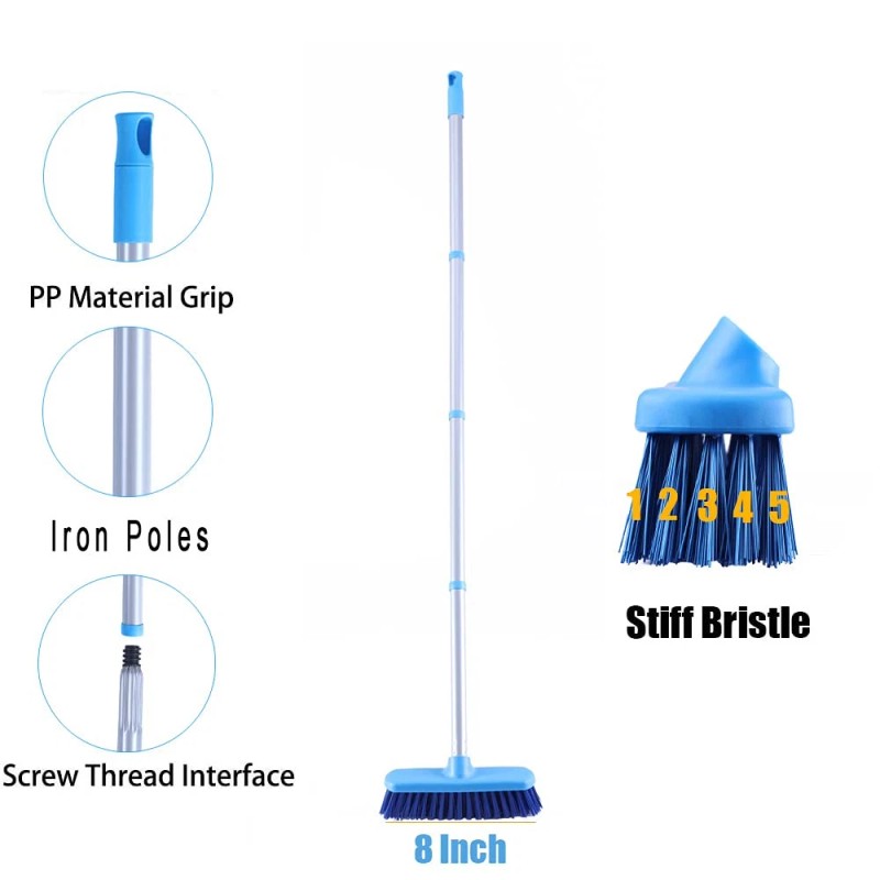 YONILL Deck Brush with Long Handle - Floor Scrub Brushes