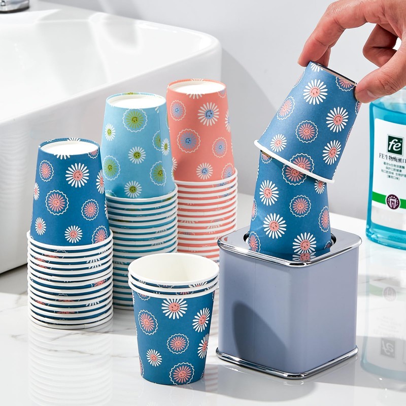 SIUQ 300 Pack 5 oz Paper Cups, Disposable Bathroom Cups,