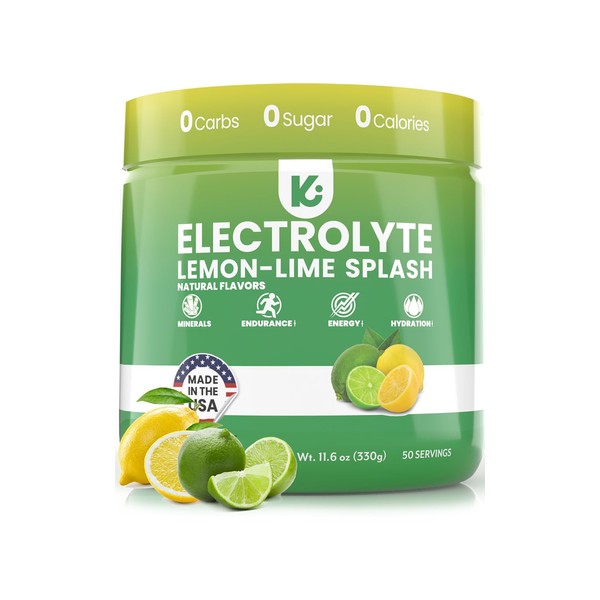 Keppi Electrolytes Powder - 50 Serves No Sugar Or Carbs Electrolyte Powder Mixes Easily. Lemon Lime Hydration Powder. Sugar Free Electrolytes, Electrolytes Powder No Sugar, Keto Electrolytes.