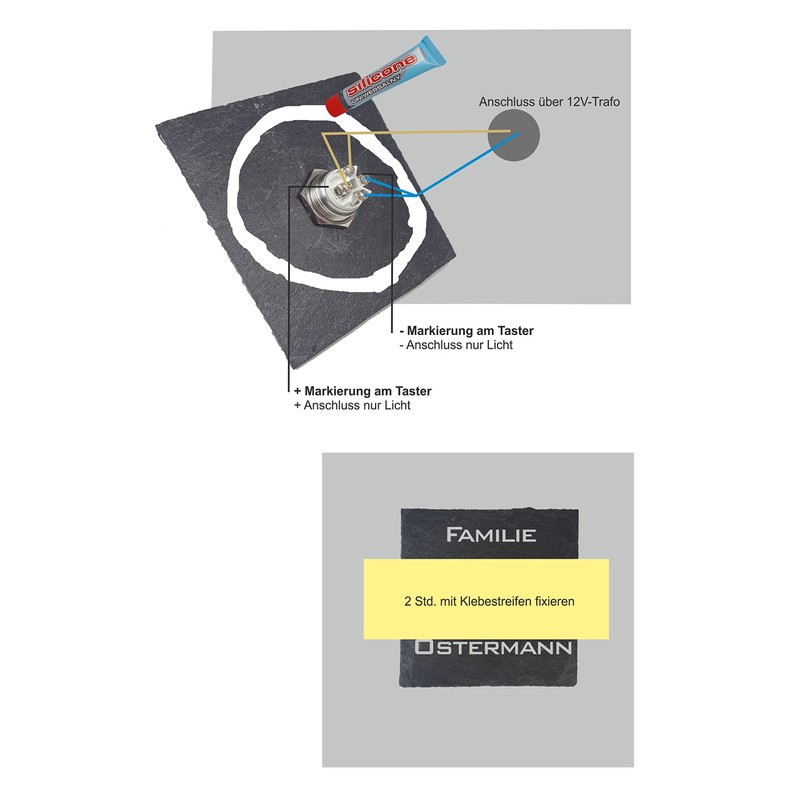 laser-diele Doorbells - Slate Bell Sign - Front Doorbell -