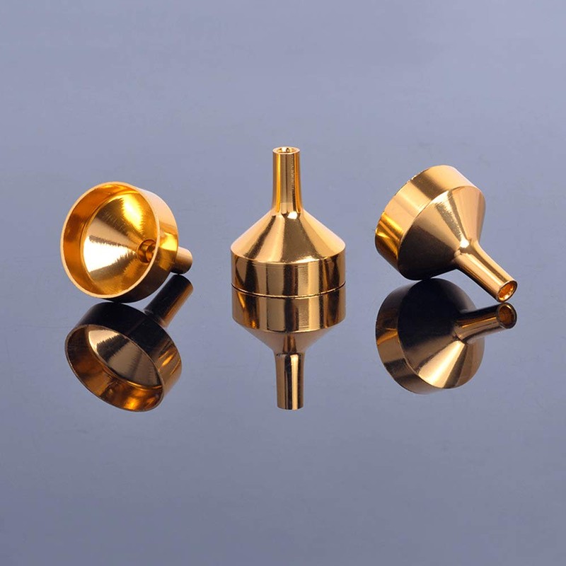 CKANDAY 10 Pack Small Metal Funnels with 2 Pcs Mini