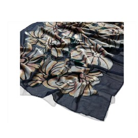 METROPOLITAN MUSEUM OF ART, "MAGNOLIA VASE" BURNOUT OBLONG SCARF, NEW in BOX