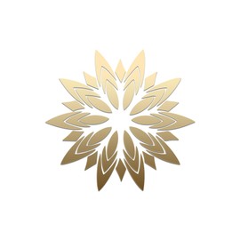 Mandala Flower Vinyl Decal Notebook Car Laptop 5.5" x 5.5" (Gold)