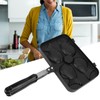 Taiyaki Frypan 4 Grids Non Stick Double Sided with Black