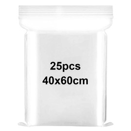 Druckverschlussbeutel zip beutel 40x60cm, 25 Stück Verschließbare Plastiktüten Zip Beutel Groß Wiederverschließbare Plastikbeutel, Verdickung Haltbar, Anwendbar Bastelbedarf, Kleideraufbewahrung