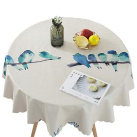 Bettery Vinyl Round Table Cover Wipe Clean PVC Tablecloth , Round - 48 Inch