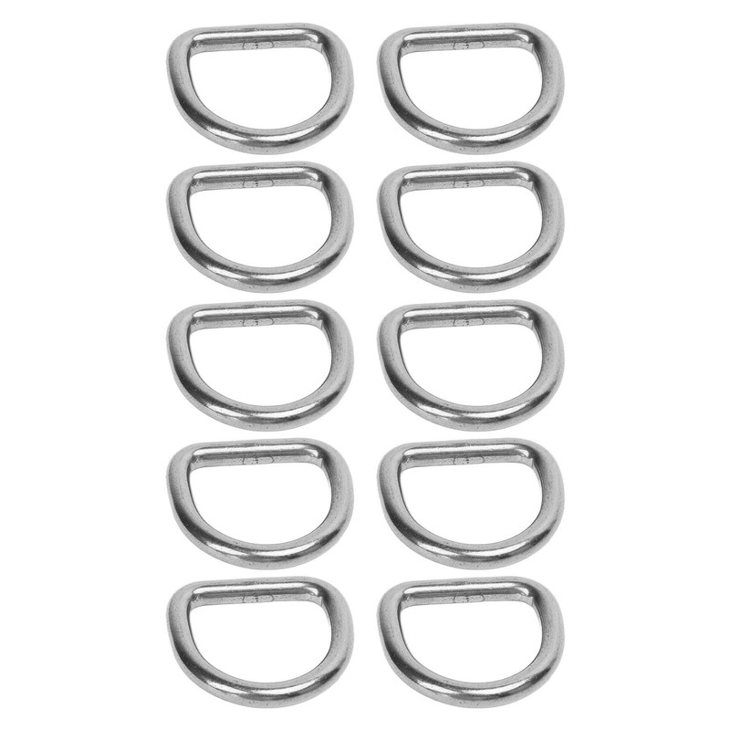 10 PCS 316 Stainless Steel D Ring Seamless Welded Hardware