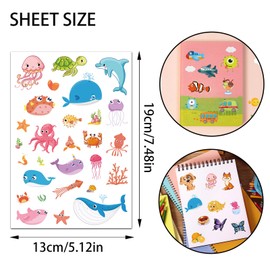 OSYLICT Kids Sticker,Animal Stickers, Water Proof Dinosaur Stickers, Decal Water Bottle Scrapbook Mermaid Stickers for Kids Boys Girls Teen Birthday Party Gifts