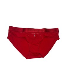 Victoria's Secret Rhinestone logo Cotton Micro Shine Hiphugger Panty Color Red New (US, Alpha, X-Small, Regular, Regular, Red Shine)