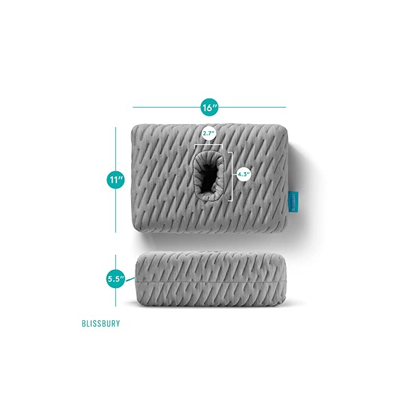 BLISSBURY Single Ear Hole Pillow CASE (Gray)