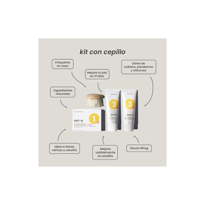 Kit para celulitis con Cepillo Azala Brush + cel-u +