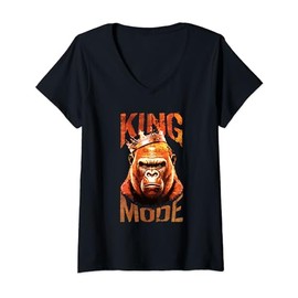 Gorilla King Mode | Erfolg Gym Workout Beast Motivation T-Shirt mit V-Ausschnitt