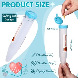 Colingmill 4 Count Single Use Travel Sharps Containers Transportable Small Disposal Sharps Containers with Locking Mechanism for Needles Syringes (Blue)