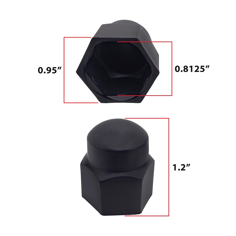 A.A 20 Pack -13/16" Black Nylon Lug Nut Cover Cap
