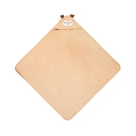 Sensillo - Baby Towel with Hood 100 x 100 cm - Soft and Absorbent Baby Bathrobe - 100% Cotton Terry Cloth - Absorbs Moisture - Charming Design - Deer - Beige