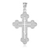 925 Sterling Silver Studded Charm Eastern Orthodox Cross Pendant