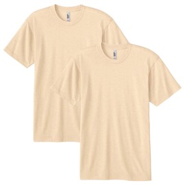 American Apparel Unisex Tri-Blend Track T-Shirt, Style GTR401, 2-Pack, Tri-Cream (2-Pack), Large