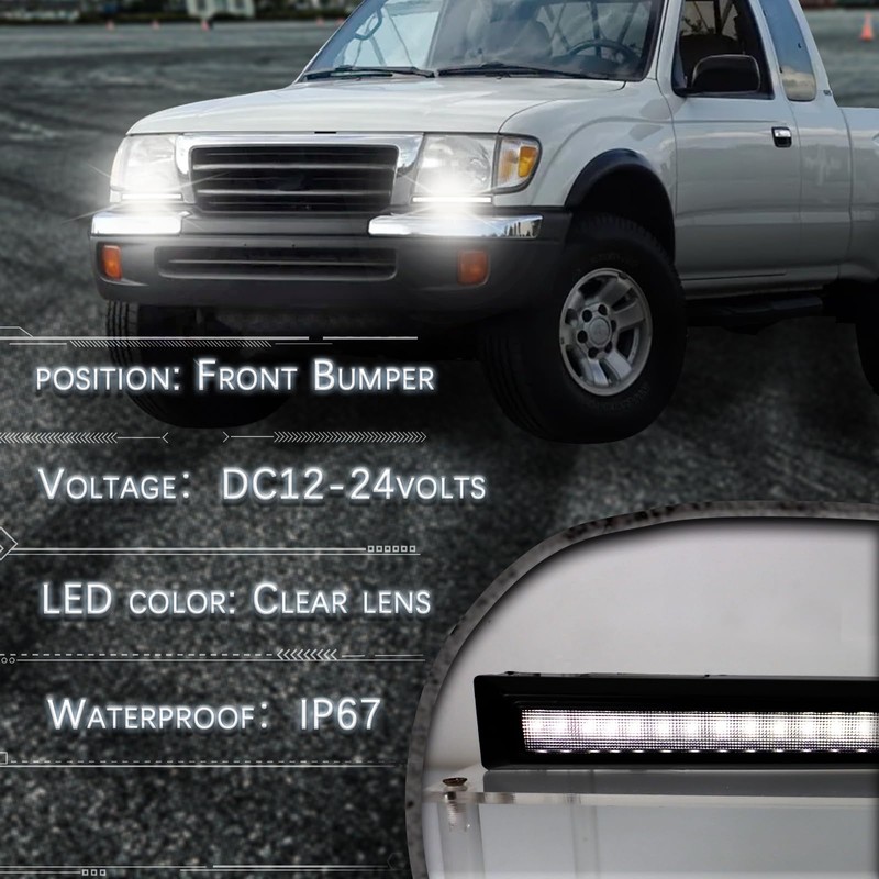 GEEGEETOP Switchback White/Amber LED Front Fog Side Marker Headlight DRL