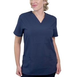 MISS POPULAR Scrubs Medical Uniform Set, Top and Pants Scrub Set (Navy Blue, XX-Large)