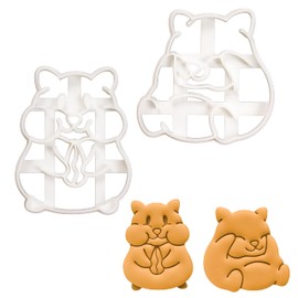 Set of 2 Hamsters Cookie Cutters (Designs: Eating and Grooming), 2 Pieces - Bakerlogy
