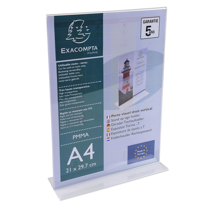 Exacompta 84158D Brochure Holder DIN A4 Portrait Format Made of