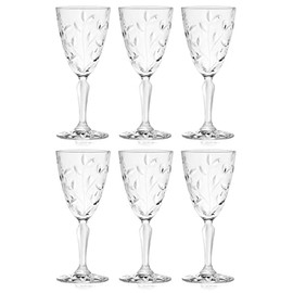Barski Wine Glass - Goblet - Red Wine - White Wine - Water Glass - Stemmed Glasses - Set of 6 Goblets - Crystal like Glass - 7.7 oz. Beautifully Cut Designed Made in Europe