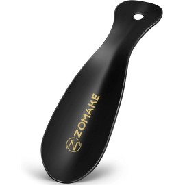 ZOMAKE Metal Shoe Horn,Small Travel Shoehorn for Men Women Kids,7.5'' Black