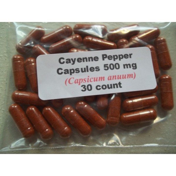 Cayenne Pepper Powder Capsules 130m HU (Capsicum annuum) 500 mg - 30 count