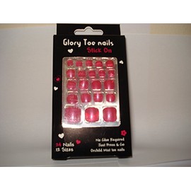 24 TOE NAILS ~ ORCHID MIST TOE NAILS ~ STICK ON ~ NO GLUE REQUIRED ~