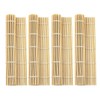 LEEFONE 4 PCS 9.5" x 9.5" Natural Bamboo Sushi Rolling
