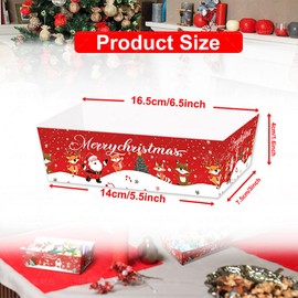 GotGala 20Pcs Christmas Party Supplies Merry Christmas Paper Trays Xmas Santa Elk Snack Trays Nacho Hot Dog Serving Trays for Winter Christmas Party Supplies