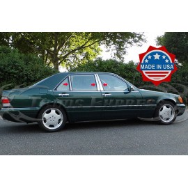 Made in USA - Trims Express 1991-1999 Mercedes S-Class W140 S320 S350 S420 S500 6Pc Chrome Pillar Post Trim