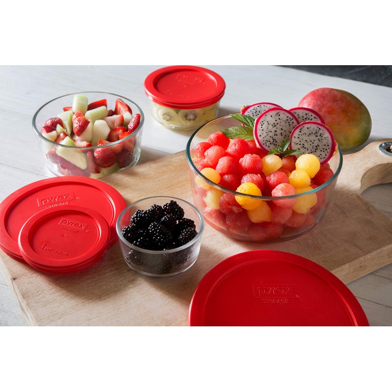 Pyrex Simply Store (8-Pack) Glass Food Storage Containers Set, (1,