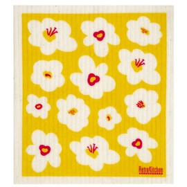 RetroKitchen Swedish Dish Sponge Cloth - Retro Flowers