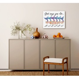 WKYAER Mermaid Wall Art, Waterproof Canvas Print, 12x15 inch, Bathroom Bedroom Living Room Decor