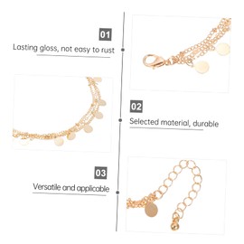 PACKOVE 2pcs Multi-layer Ankle Chains for Women Stylish Beach Foot Jewelry Lightweight and Foot Chains for Daily Wear Parties and Summer Events