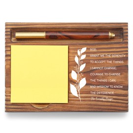 Christian Desk Organizer, Bible Verse Sticky Note Holder, The Serenity Prayer, Religious Gifts for Christians, Pastors, Church Leaders, Believers TZP106