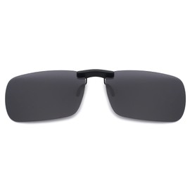 JM Rimless Rectangle Clip On Sunglasses Lightweight Polarised Glasses Men Women Polarised Grey