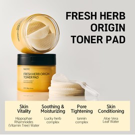 NACIFIC Fresh Herb Origin Cotton Facial Pads - Toner Pads 60 sheets for Radiance Hydration pH balance