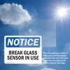 (2 Pack) Glass Break Sensor In Use OSHA Notice Sign